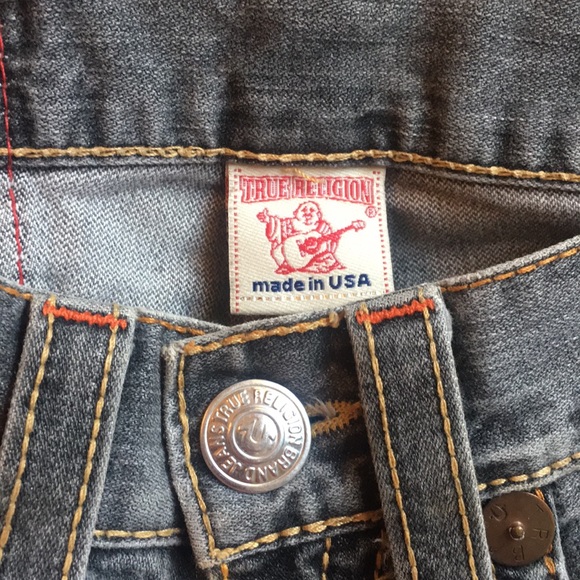 True Religion Flare Bottom Faded Black Denim Jeans - Picture 2 of 8